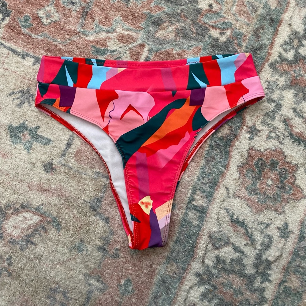 Colorful high rise bikini bottoms